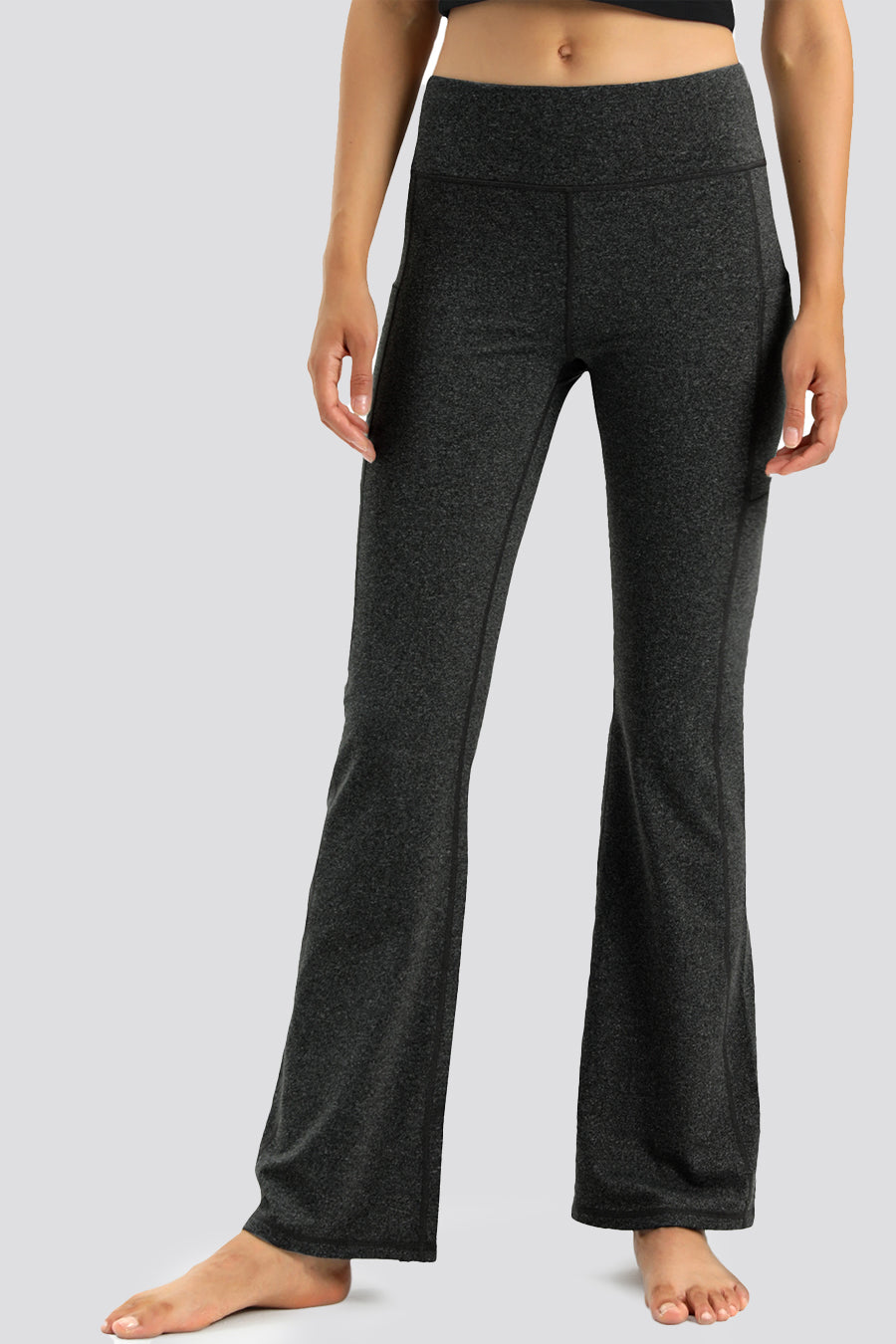 yoga flare pants Charcoal front