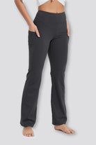 Women Bootcut Leggings Grey close up