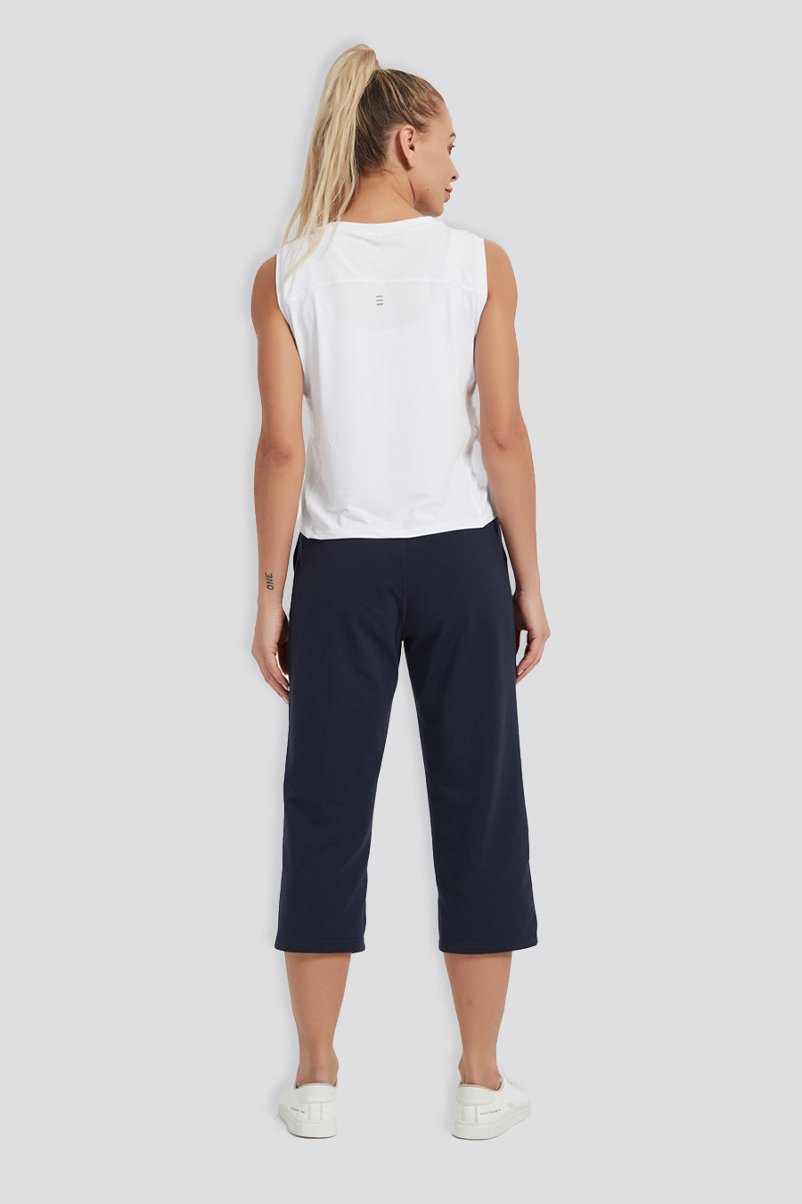 capri pants for women navy back view