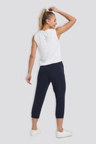 capri sweatpants Navy back view