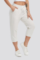 capri sweatpants Ultra Light Gray front view