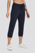 capri sweatpants Navy front view