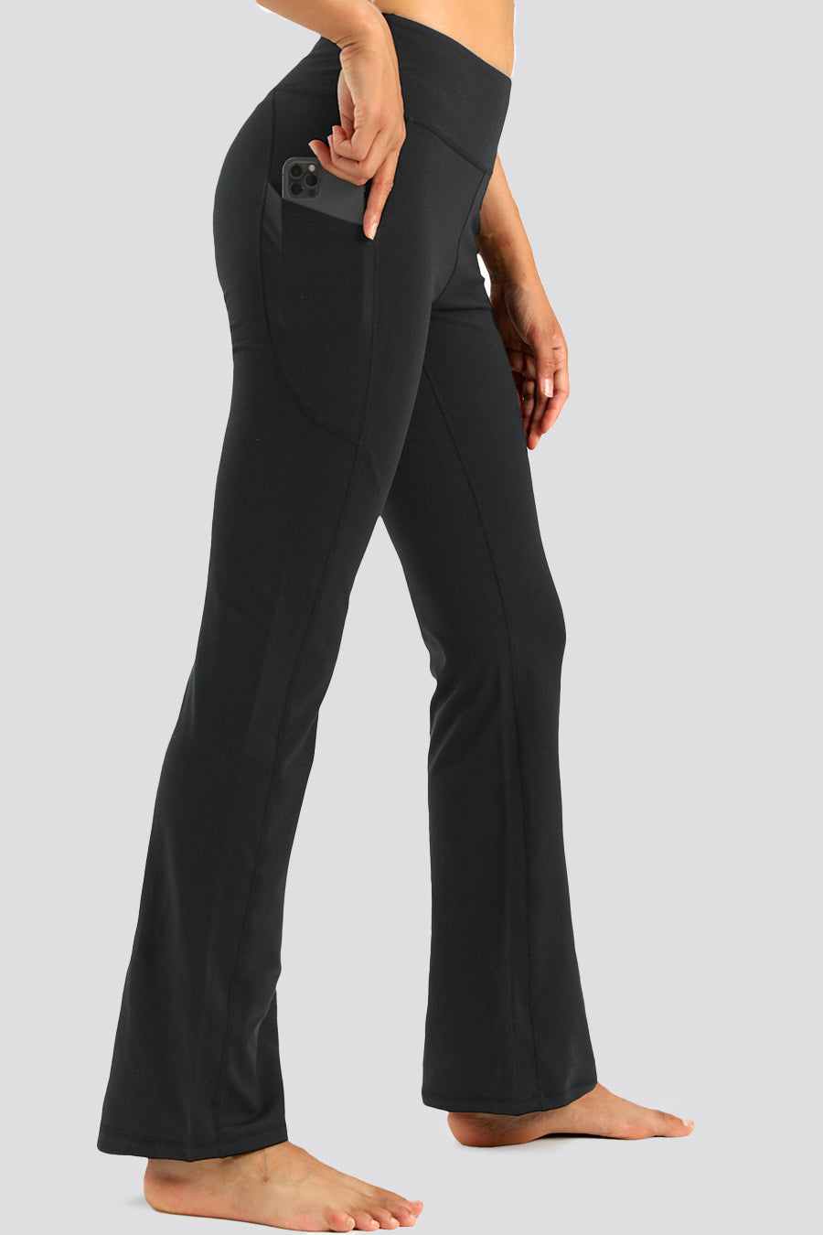 yoga flare pants black side